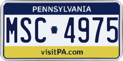 PA license plate MSC4975