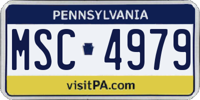 PA license plate MSC4979