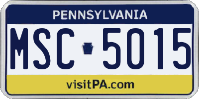 PA license plate MSC5015