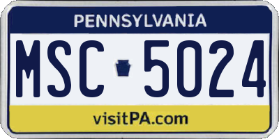 PA license plate MSC5024