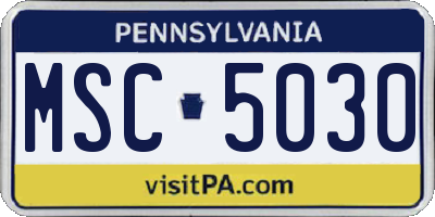 PA license plate MSC5030