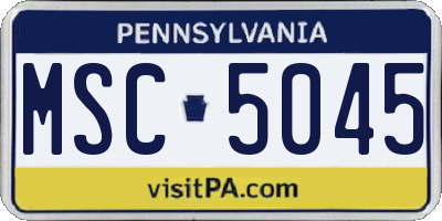 PA license plate MSC5045