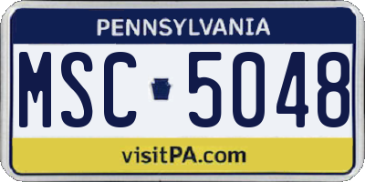 PA license plate MSC5048