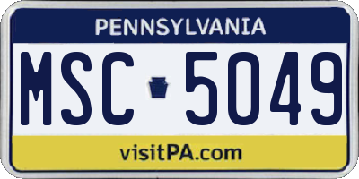 PA license plate MSC5049