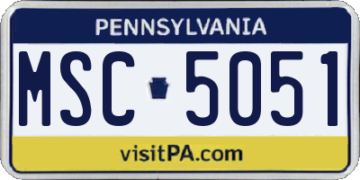 PA license plate MSC5051