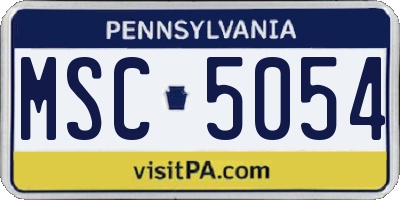 PA license plate MSC5054