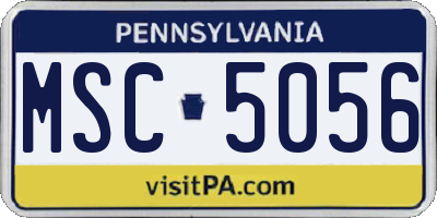 PA license plate MSC5056