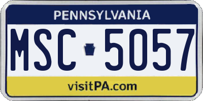 PA license plate MSC5057