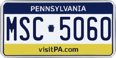 PA license plate MSC5060
