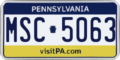 PA license plate MSC5063