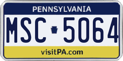 PA license plate MSC5064
