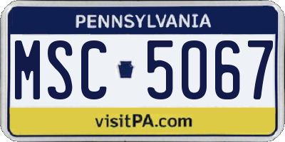 PA license plate MSC5067