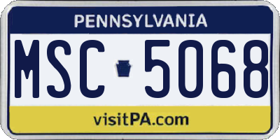 PA license plate MSC5068