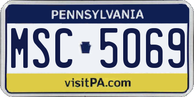 PA license plate MSC5069