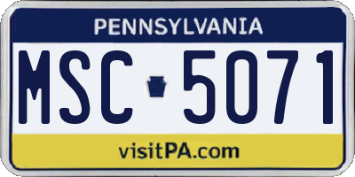 PA license plate MSC5071