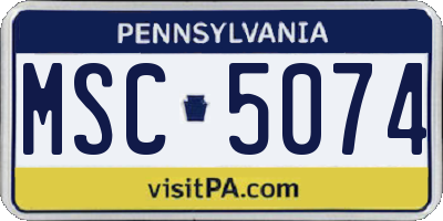 PA license plate MSC5074