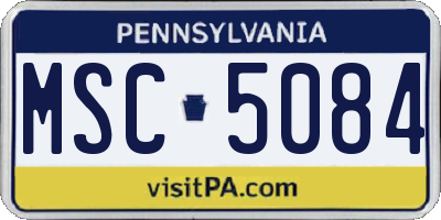 PA license plate MSC5084