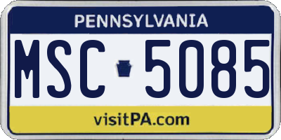 PA license plate MSC5085