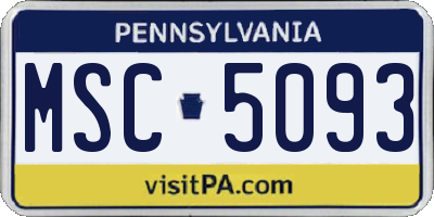 PA license plate MSC5093