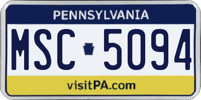 PA license plate MSC5094