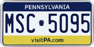 PA license plate MSC5095