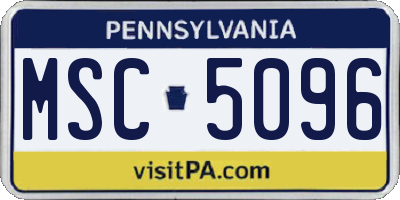 PA license plate MSC5096