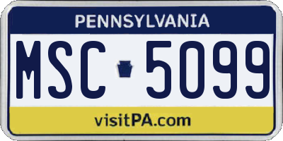 PA license plate MSC5099