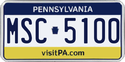 PA license plate MSC5100