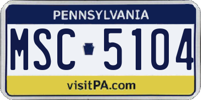 PA license plate MSC5104