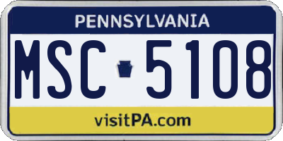 PA license plate MSC5108