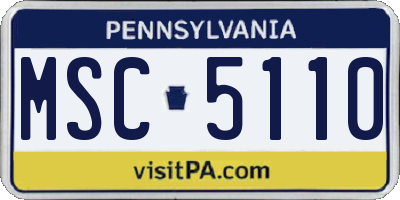 PA license plate MSC5110