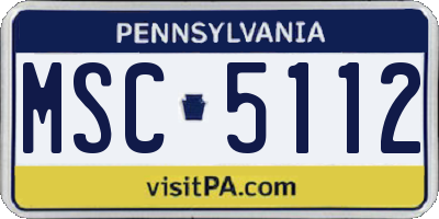 PA license plate MSC5112