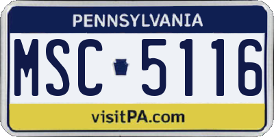 PA license plate MSC5116