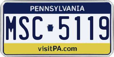 PA license plate MSC5119