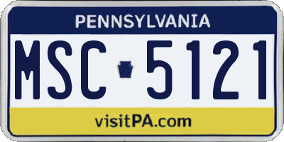 PA license plate MSC5121