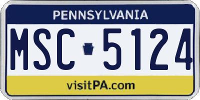 PA license plate MSC5124