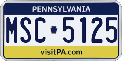 PA license plate MSC5125