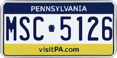 PA license plate MSC5126