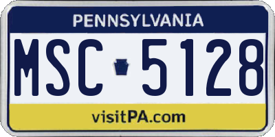 PA license plate MSC5128