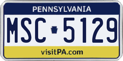 PA license plate MSC5129