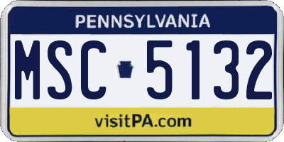 PA license plate MSC5132