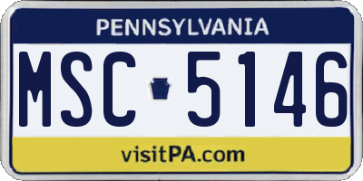 PA license plate MSC5146