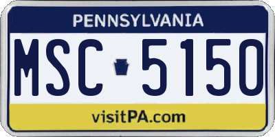 PA license plate MSC5150