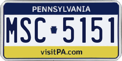 PA license plate MSC5151