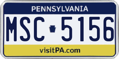 PA license plate MSC5156