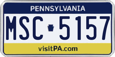 PA license plate MSC5157