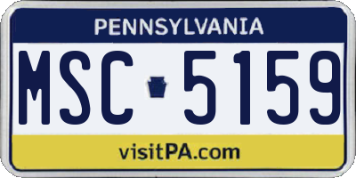 PA license plate MSC5159