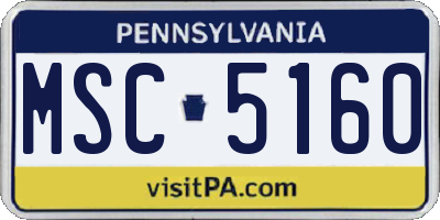 PA license plate MSC5160