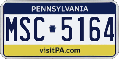 PA license plate MSC5164