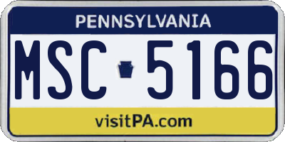 PA license plate MSC5166